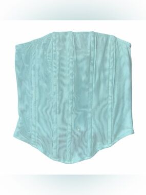 WINDSOR Light Aqua Strapless Corset Top, Size Small